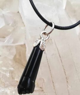 Colgante Amuleto Puño De Azabache, Plata 925g