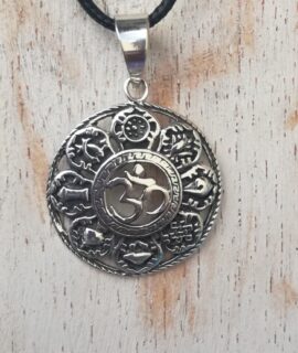 Colgante Om Con Mándala, Plata 925g