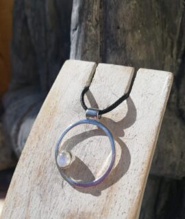 Colgante Aro De Plata Con Piedra Luna