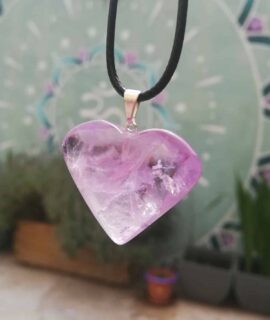 Colgante De Corazón De Amatista Grande