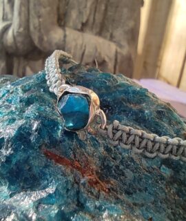 Pulsera De Apatito Azul Y Plata 925g