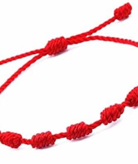 Pulsera Roja De Los 7 Nudos