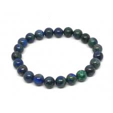 Pulsera De Bola De Azurita Con Malaquita