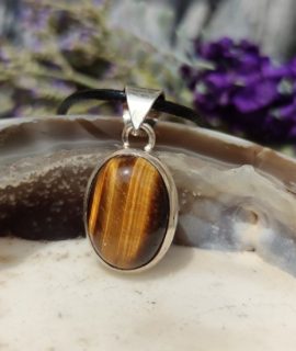 Colgante De Ojo De Tigre, Plata 925g