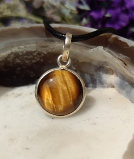 Colgante De Ojo De Tigre, Plata 925g