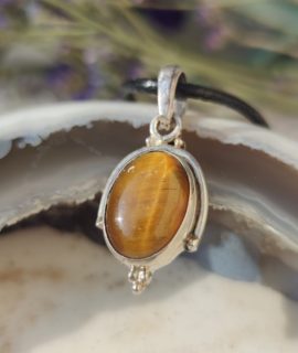 Colgante De Ojo De Tigre, Plata 925g