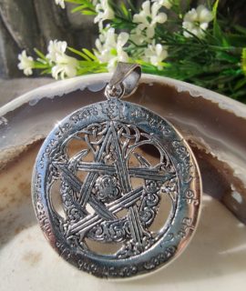 Colgante De Plata Pentagrama Celta, Plata 925g