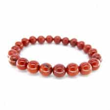 Pulsera De Bola De Jaspe Rojo
