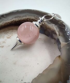 Péndulo De Mermet De Cuarzo Rosa