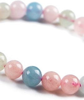 Pulsera De Morganita Y Aguamarina