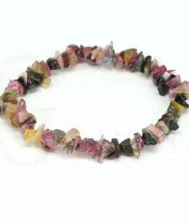 Pulsera Chip De Turmalina Multicolor